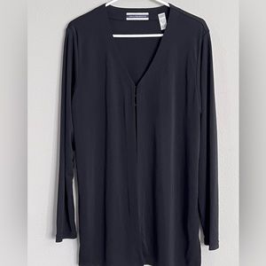 Amanda Smith Long Sleeve Open Front Top Hook Eye Closure Top Blouse Cardigan L